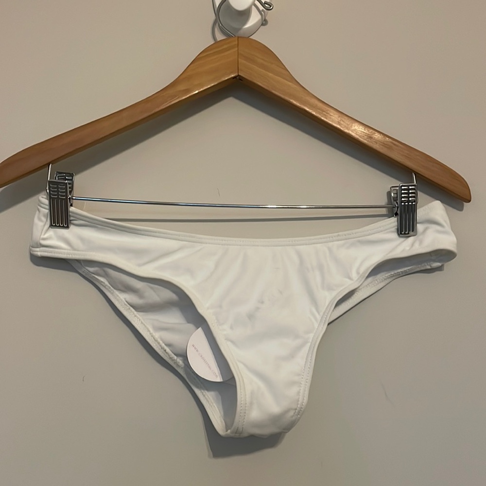 White Women's Bikini Bottom - Classic Swim Brief